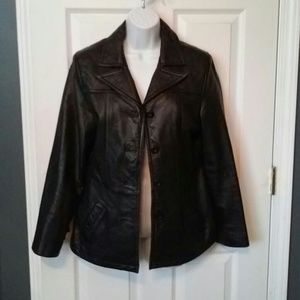 Gently Loved Black Wilson's Leather jacket. Worn1x